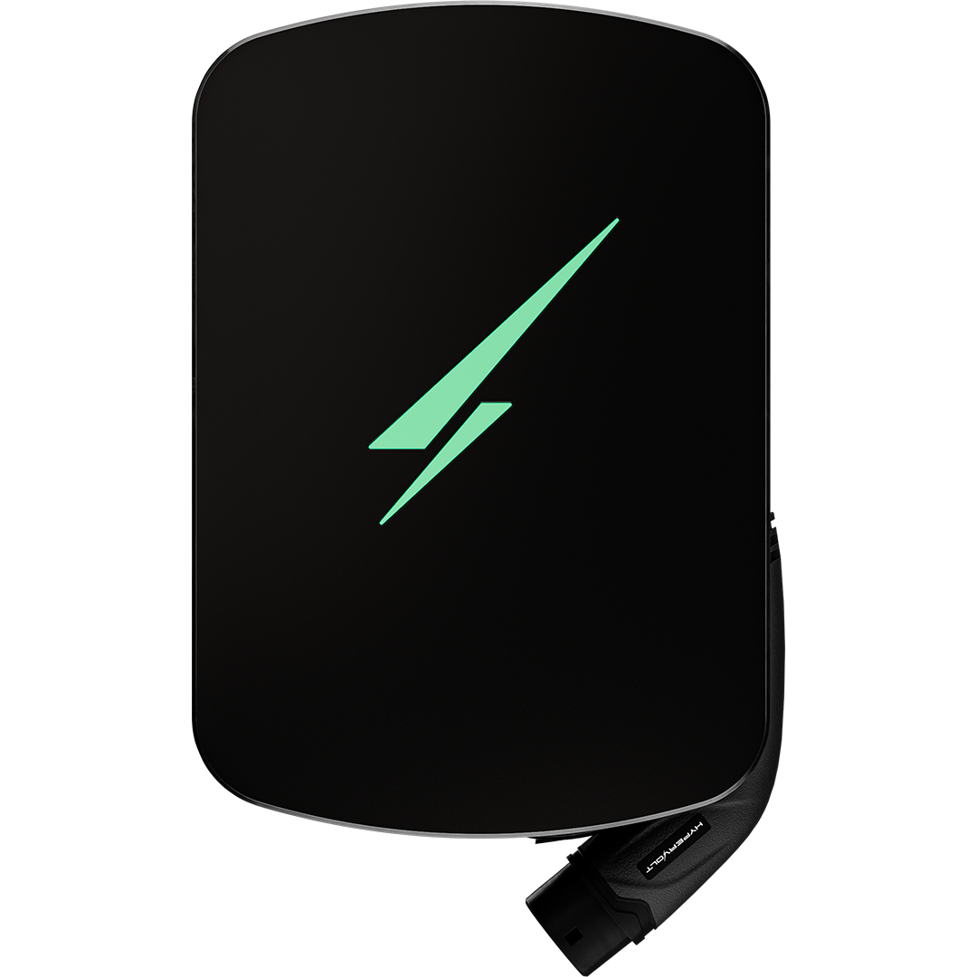 Hypervolt Home 3 Pro 7.4kW tethered EV charger in Ultra Black