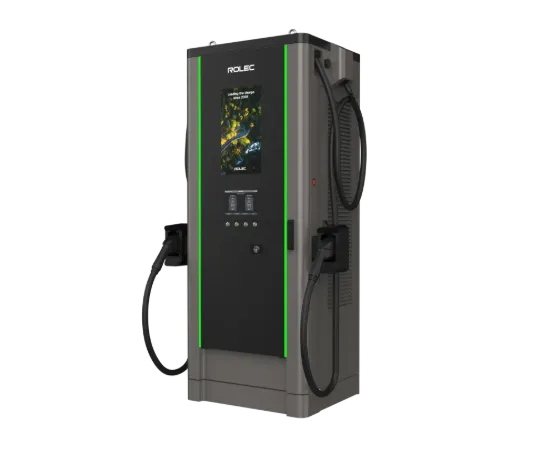 Rolec UltraCharge 180 DC EV charger with dual 5m CCS2 cables in grey