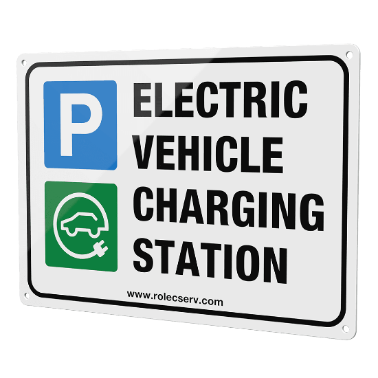 EV parking sign for commercial charging bays.