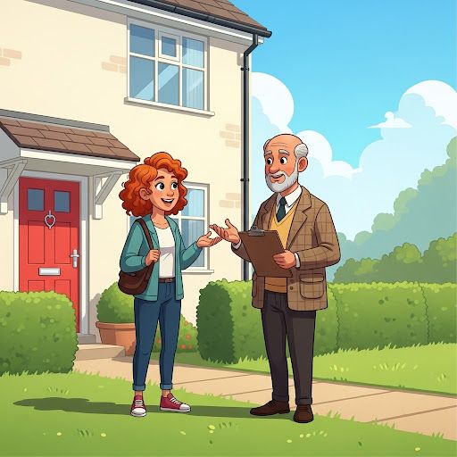 Landlord and Tentant discussing EV Chargers outside of the property
